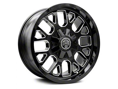 Thret Offroad Attitude Gloss Black Milled 6-Lug Wheel; 17x9; -12mm Offset (22-24 Bronco Raptor)