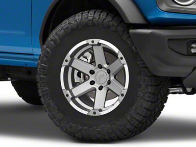 Rovos Wheels Danakil Charcoal with Machined Lip 6-Lug Wheel; 17x9; -6mm Offset (22-24 Bronco Raptor)
