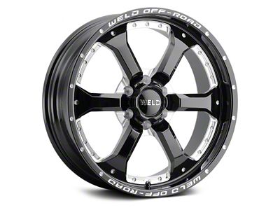 Weld Off-Road Granada Six Gloss Black Milled 6-Lug Wheel; 20x9; 20mm Offset (22-24 Bronco Raptor)
