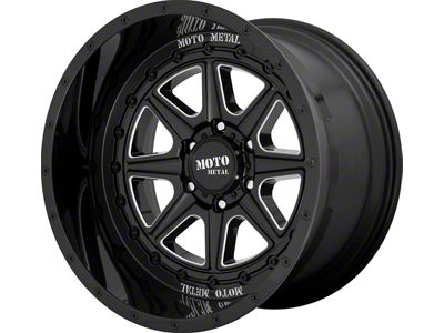 Moto Metal MO801 Phantom Gloss Black Milled 6-Lug Wheel; 20x10; -18mm Offset (22-24 Bronco Raptor)