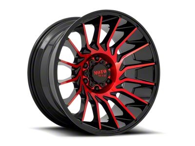 Moto Metal MO807 Gloss Black Machined with Red Tint 6-Lug Wheel; 20x10; -18mm Offset (22-24 Bronco Raptor)