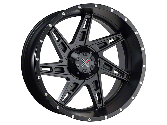 DX4 Wheels SKULL Flat Black 6-Lug Wheel; 22x11.5; -40mm Offset (22-23 Bronco Raptor)