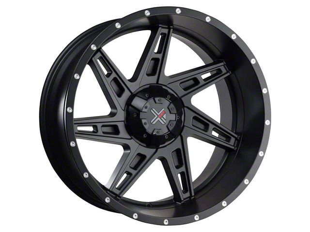 DX4 Wheels SKULL Flat Black 6-Lug Wheel; 22x11.5; -40mm Offset (22-24 Bronco Raptor)