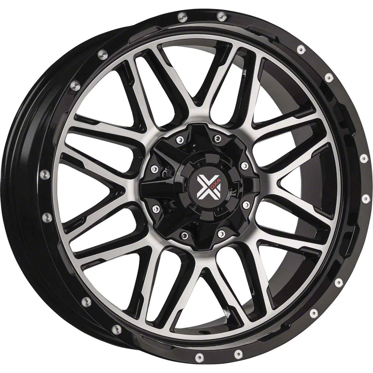 DX4 Wheels Bronco VIBE Gloss Black Machined 6-Lug Wheel; 20x9; 10mm ...