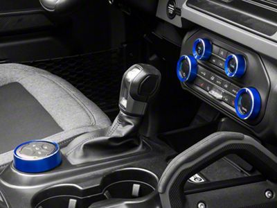 RedRock Billet Console Switch Cover Kit; Blue (21-23 Bronco)