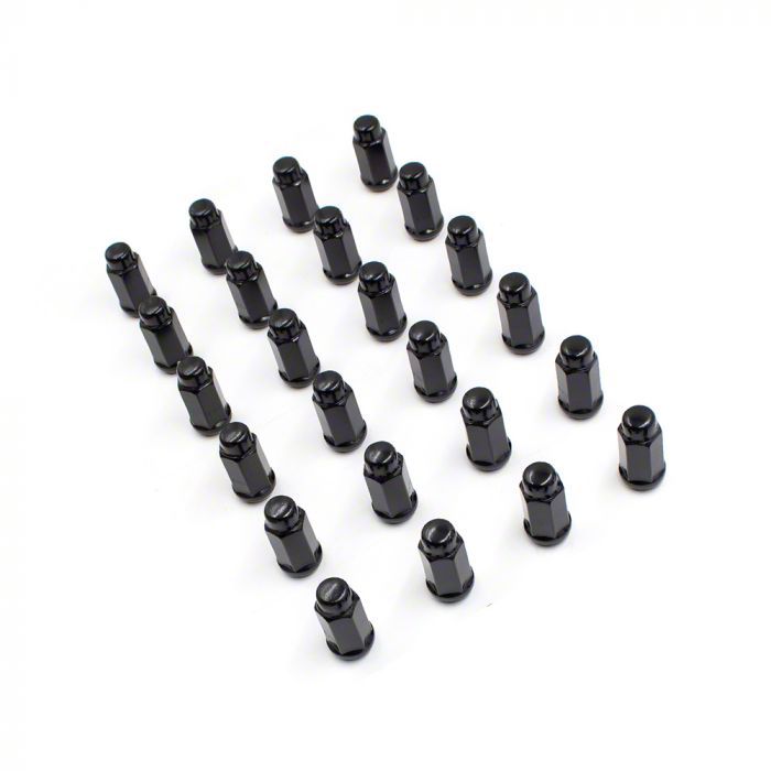 Bronco Black XL Acorn Lug Nut Kit; 14mm x 1.5; Set of 24 (2223 Bronco
