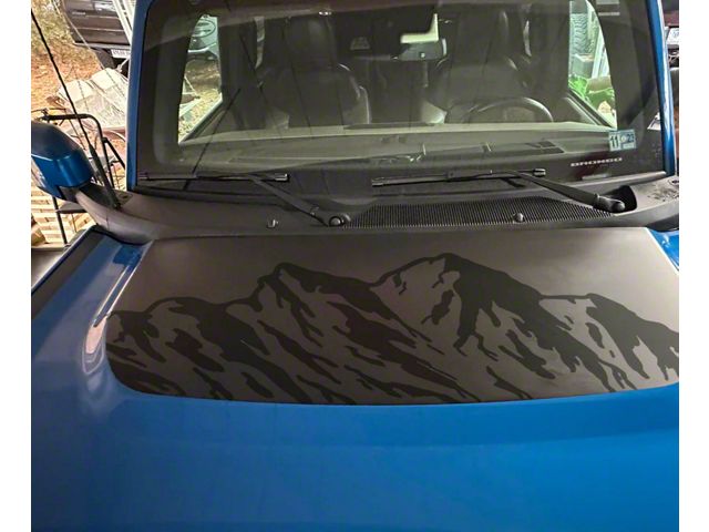 Small Hood Graphic with Mountains Graphic; Matte Black (21-24 Bronco, Excluding Raptor)