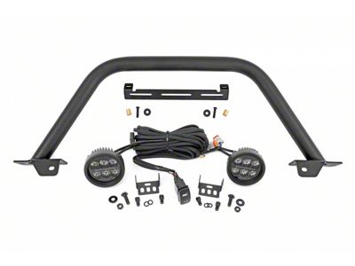 Rough Country Safari Bar Kit with 3.50-Inch Round Amber DRL LED Lights (21-23 Bronco w/ Modular Front Bumper)