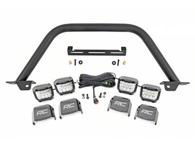 Rough Country Safari Bar Kit with Quad 3-Inch Osram Wide Angle Series LED Lights (21-24 Bronco w/ Modular Front Bumper)