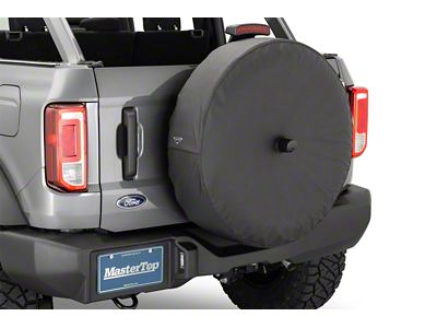 MasterTop Spare Tire Cover for 245/75R17 and 255/70R18; Black (21-24 Bronco)