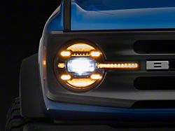 Morimoto XB LED Headlights with Amber DRL; Black Housing; Clear Lens (21-23 Bronco)