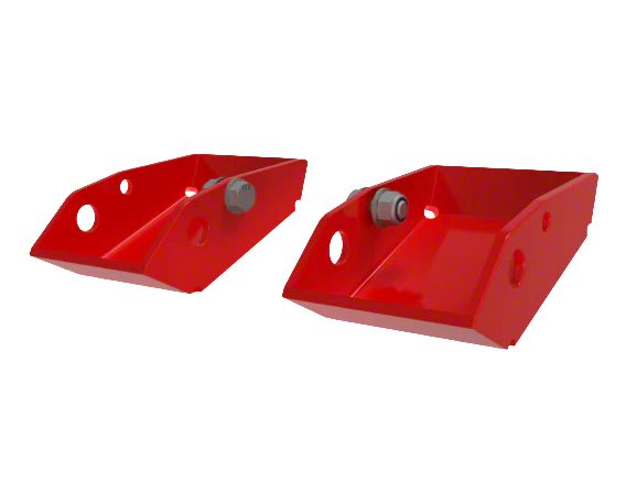 BroncBuster Rear Shock Skid Plates; Race Red (21-23 Bronco)