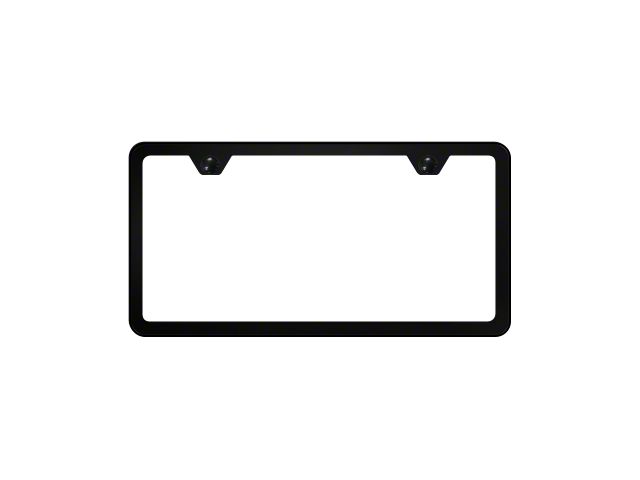 2-Hole Slimline License Plate Frame; Black Powder-Coated Stainless (Universal; Some Adaptation May Be Required)
