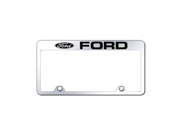 Ford Laser Etched Inverted License Plate Frame; Mirrored (Universal; Some Adaptation May Be Required)