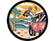 Girl at the Beach in Her Pink Bronco Spare Tire Cover; Black (21-24 Bronco)