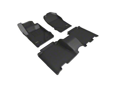 3D MAXpider KAGU Series All-Weather Custom Fit Front and Rear Floor Liners; Black (21-23 Bronco 4-Door)