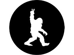 Bigfoot or Sasquatch Peace Out Spare Tire Cover; Black (21-24 Bronco)