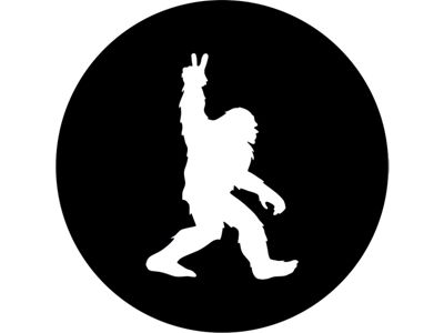 Bigfoot or Sasquatch Peace Out Spare Tire Cover; Black (21-23 Bronco)
