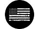Distressed American Flag in White Spare Tire Cover; Black (21-24 Bronco)