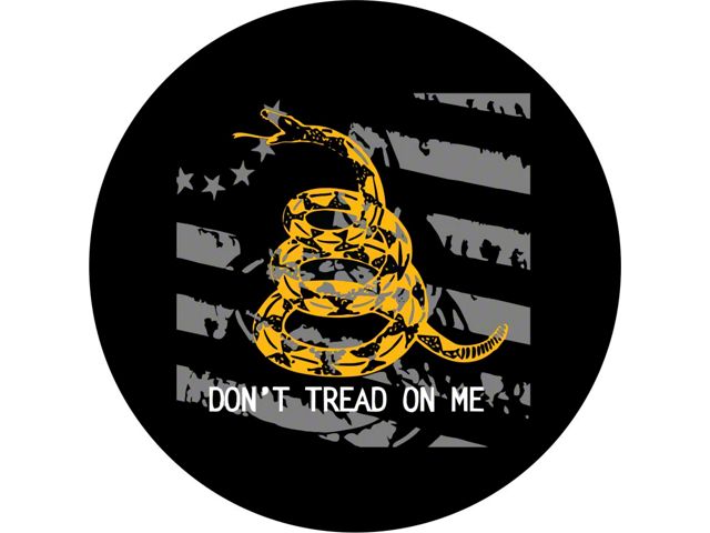 Don't Tread on Me Flag with Yellow Snake Spare Tire Cover; Black (21-24 Bronco)