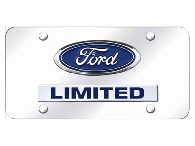 Dual Ford Limited License Plate; Chrome on Chrome (Universal; Some Adaptation May Be Required)