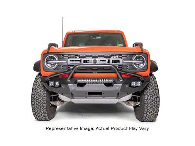 Fab Fours Matrix Front Bumper with Pre-Runner Guard; Bare Steel (22-24 Bronco Raptor)