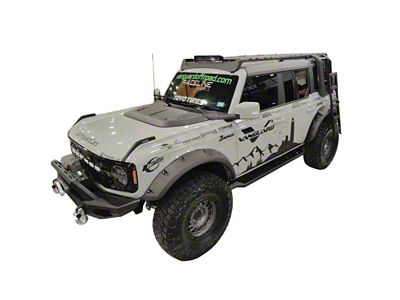 Vanguard Off-Road Craftsmen Roof Rack with Deployable Ladder and Side-Mounted Gear Carrier; Black (21-23 Bronco)