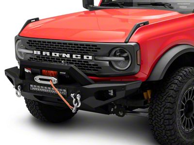 Vanguard Off-Road HD Front Bumper with Hoop and LED Lightbar; Black (21-23 Bronco, Excluding Raptor)