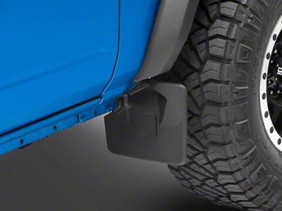 Weathertech No-Drill Mud Flaps; Front and Rear; Black (21-23 Bronco w/ Factory Plastic Rear Bumper & w/o Factory 35-Inch Tires)