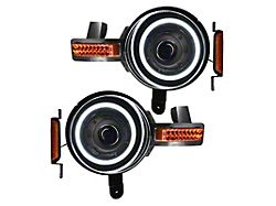 Oracle Oculus Bi-LED Projector Headlights with White Halo; Black Housing; Clear Lens (21-24 Bronco)