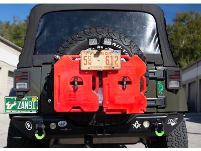General Green Manufacturing 6-Lug Tire Carrier Accessory Mount Base with Top Mount, License Plate Mount and Tag Light (Universal; Some Adaptation May Be Required)