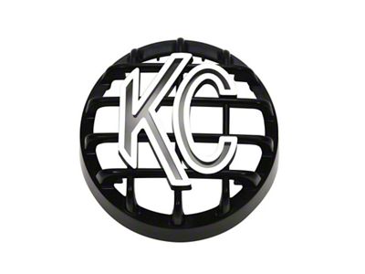 KC HiLiTES 4-Inch Rally 400 Round Light Stone Guard; Black with White KC Logo