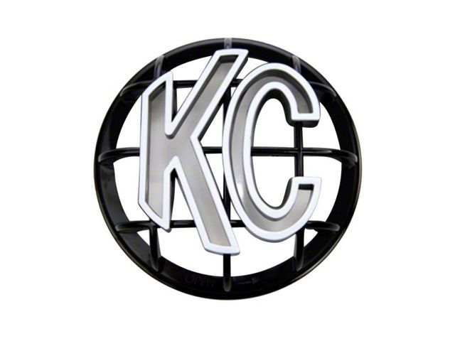 KC HiLiTES 5-Inch Apollo Series Round Light Stone Guard; Black with White KC Logo