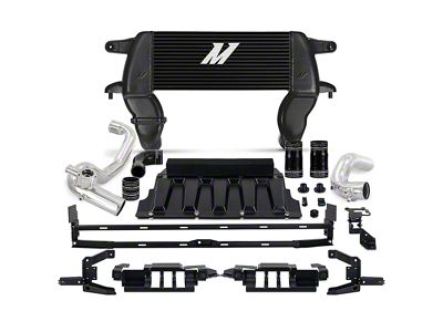 Mishimoto High-Mount Intercooler Kit with Polished Piping; Black (21-24 2.3L EcoBoost Bronco)