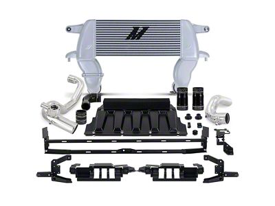 Mishimoto High-Mount Intercooler Kit with Polished Piping; Silver (21-24 2.3L EcoBoost Bronco)