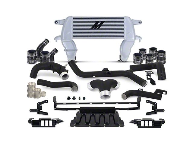 Mishimoto High-Mount Intercooler Kit with Black Piping; Silver (21-24 2.7L EcoBoost Bronco)