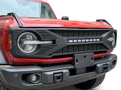 American Modified Tomahawk Grille with Off-Road Lights; Matte Black (21-24 Bronco, Excluding Raptor)