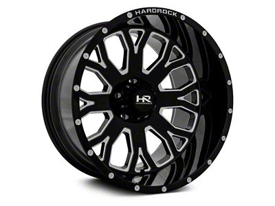 Hardrock Offroad Slammer Xposed Gloss Black Milled 6-Lug Wheel; 20x9; 0mm Offset (22-24 Bronco Raptor)