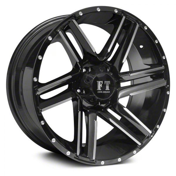 Full Throttle Off Road Bronco FT7 Gloss Black Machined 6Lug Wheel; 20x9; 0mm Offset