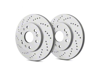 SP Performance Cross-Drilled 6-Lug Rotors with Gray ZRC Coating; Front Pair (21-24 Bronco, Excluding Raptor)