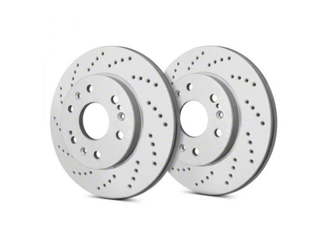 SP Performance Cross-Drilled 6-Lug Rotors with Gray ZRC Coating; Rear Pair (21-24 Bronco, Excluding Raptor)