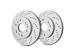 SP Performance Cross-Drilled 6-Lug Rotors with Gray ZRC Coating; Rear Pair (21-23 Bronco, Excluding Raptor)
