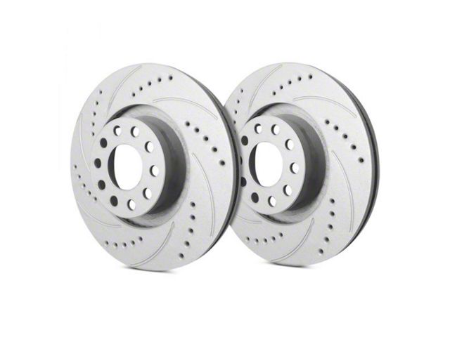 SP Performance Cross-Drilled and Slotted 6-Lug Rotors with Gray ZRC Coating; Rear Pair (21-24 Bronco, Excluding Raptor)
