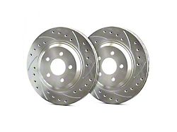 SP Performance Cross-Drilled and Slotted 6-Lug Rotors with Silver ZRC Coated; Front Pair (21-24 Bronco, Excluding Raptor)