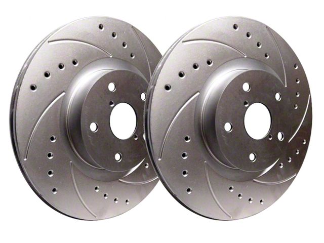 SP Performance Cross-Drilled and Slotted 6-Lug Rotors with Silver ZRC Coated; Front Pair (22-24 Bronco Raptor)