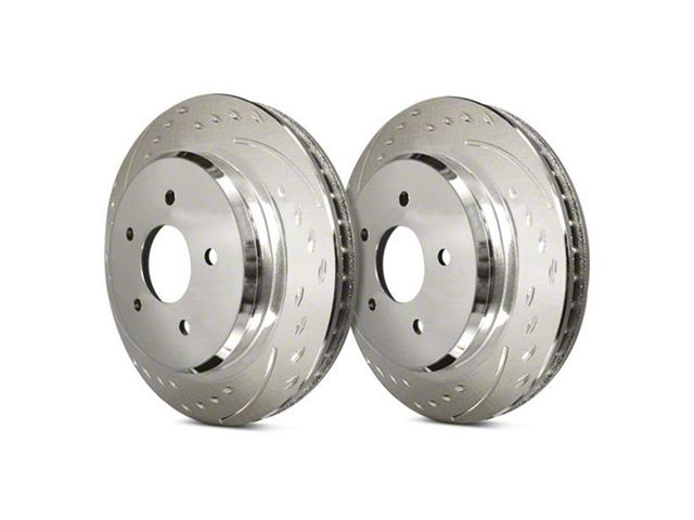 SP Performance Diamond Slot 6-Lug Rotors with Silver ZRC Coated; Front Pair (21-24 Bronco, Excluding Raptor)