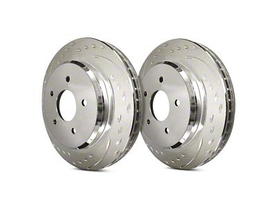 SP Performance Diamond Slot 6-Lug Rotors with Silver ZRC Coated; Front Pair (21-23 Bronco, Excluding Raptor)
