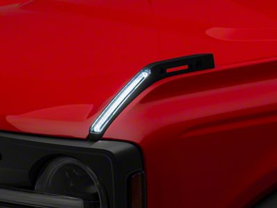 RedRock Hood Mounted Accessory DRL; Amber/White (21-24 Bronco)