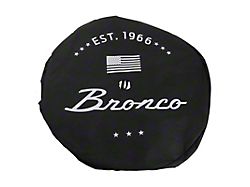 Ford 32-Inch Spare Tire Cover with Bronco 66 Logo; Black (21-23 Bronco)