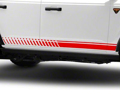 SEC10 Dashed Rocker Stripes; Red (21-24 Bronco)